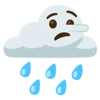 Wolke mit Regen + lügendes Gesicht