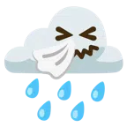 Wolke mit Regen + niesendes Gesicht
