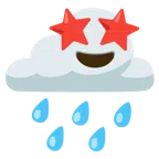 Wolke mit Regen + überwältigt