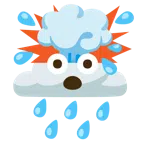 Wolke mit Regen + explodierender Kopf