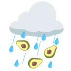 Wolke mit Regen + Avocado