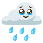 Wolke mit Regen + Gesicht, das Tränen zurückhält