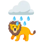 Wolke mit Regen + Löwe