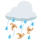 Wolke mit Regen + Skorpion