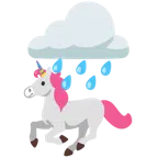 Wolke mit Regen + Einhorn