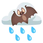 Wolke mit Regen + Fledermaus