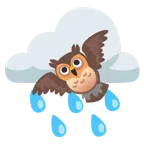 Wolke mit Regen + Eule