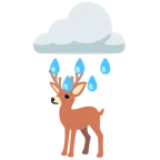 Wolke mit Regen + Hirsch
