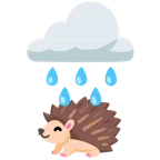Wolke mit Regen + Igel