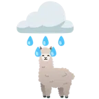 Wolke mit Regen + Lama
