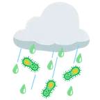 Wolke mit Regen + Mikrobe