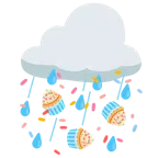 Wolke mit Regen + Cupcake