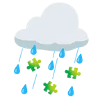 Wolke mit Regen + Puzzleteil