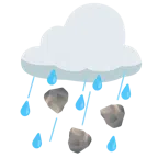 Wolke mit Regen + Felsen