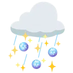 Wolke mit Regen + Discokugel