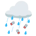 Wolke mit Regen + schwache Batterie