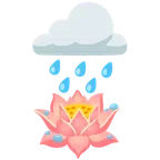 Wolke mit Regen + Lotusblüte