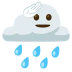 Wolke mit Regen + salutierendes Gesicht