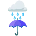 Wolke mit Regen + Regenschirm