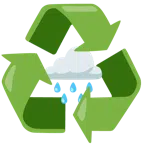 Wolke mit Regen + Recycling-Symbol