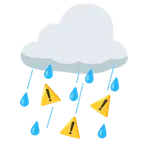 Wolke mit Regen + Warnung