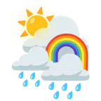 Wolke mit Regen + Sonne hinter Wolke
