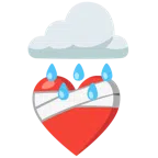 Wolke mit Regen + Herz mit Verband