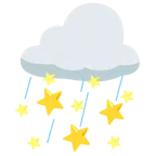 Wolke mit Regen + weißer mittelgroßer Stern