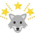 Wolf + funkelnder Stern