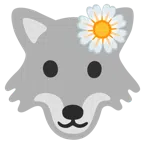 Wolf + gelbe Blüte