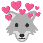Wolf + Herz mit Pfeil
