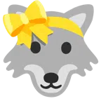 Wolf + Herz mit Schleife