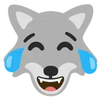 Wolf + Gesicht mit Freudentränen