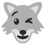 Wolf + zwinkerndes Gesicht