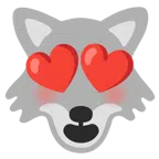 Wolf + lächelndes Gesicht mit herzförmigen Augen