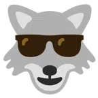 Wolf + lächelndes Gesicht mit Sonnenbrille