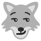 Wolf + süffisant lächelndes Gesicht