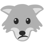 Wolf + verwundertes Gesicht
