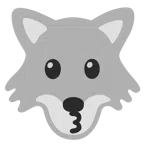 Wolf + küssendes Gesicht