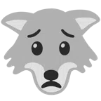 Wolf + besorgtes Gesicht