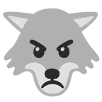 Wolf + verärgertes Gesicht