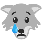 Wolf + weinendes Gesicht
