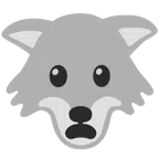 Wolf + entsetztes Gesicht