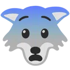 Wolf + ängstliches Gesicht