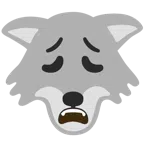Wolf + erschöpftes Gesicht