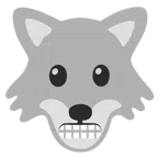 Wolf + Grimassen schneidendes Gesicht