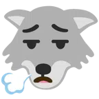 Wolf + Gesicht, das ausatmet