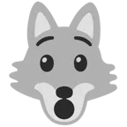 Wolf + verdutztes Gesicht