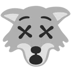 Wolf + benommenes Gesicht