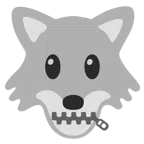 Wolf + Gesicht mit Reißverschlussmund